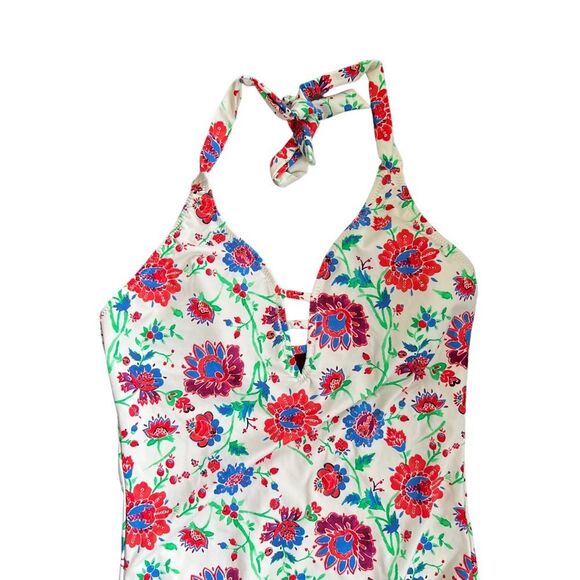 Garnet Hill Signature Lattice One-Piece Swimsuit – Floral – NWT – Size 6 - Picture 4 of 9